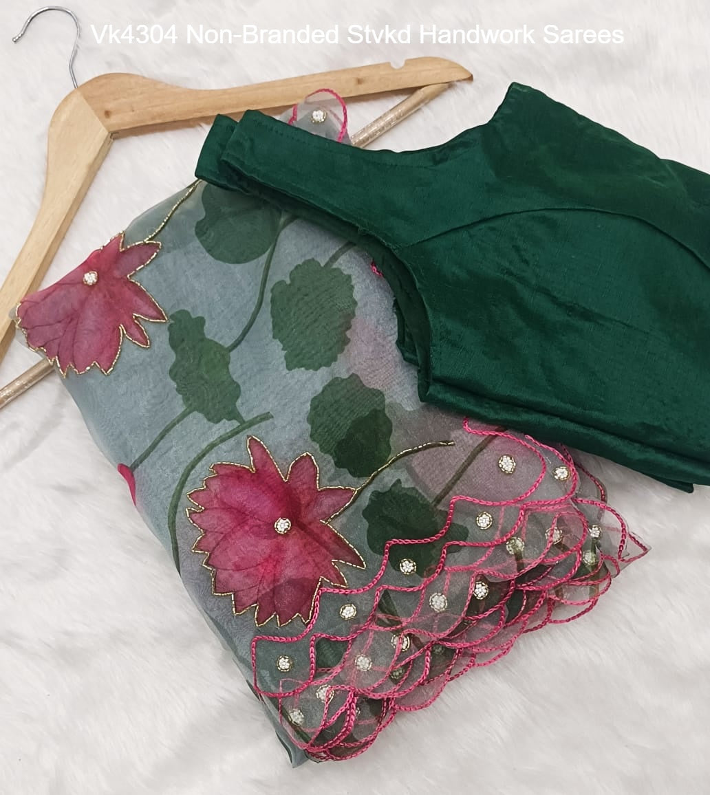 Vk4304 Non-Branded Stvkd Handwork Sarees