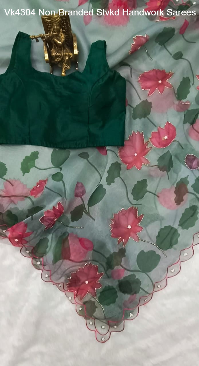 Vk4304 Non-Branded Stvkd Handwork Sarees