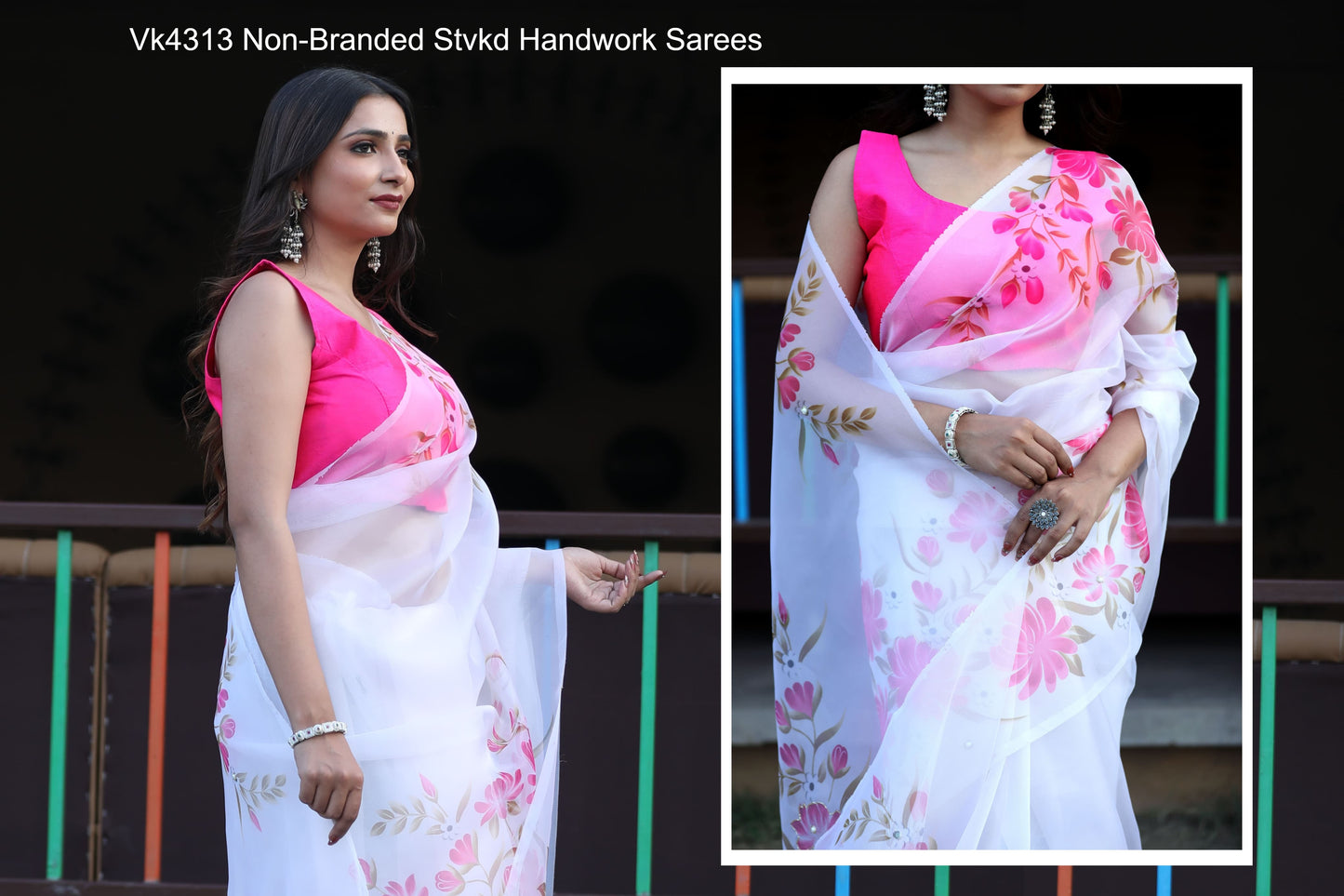 Vk4313 Non-Branded Stvkd Handwork Sarees