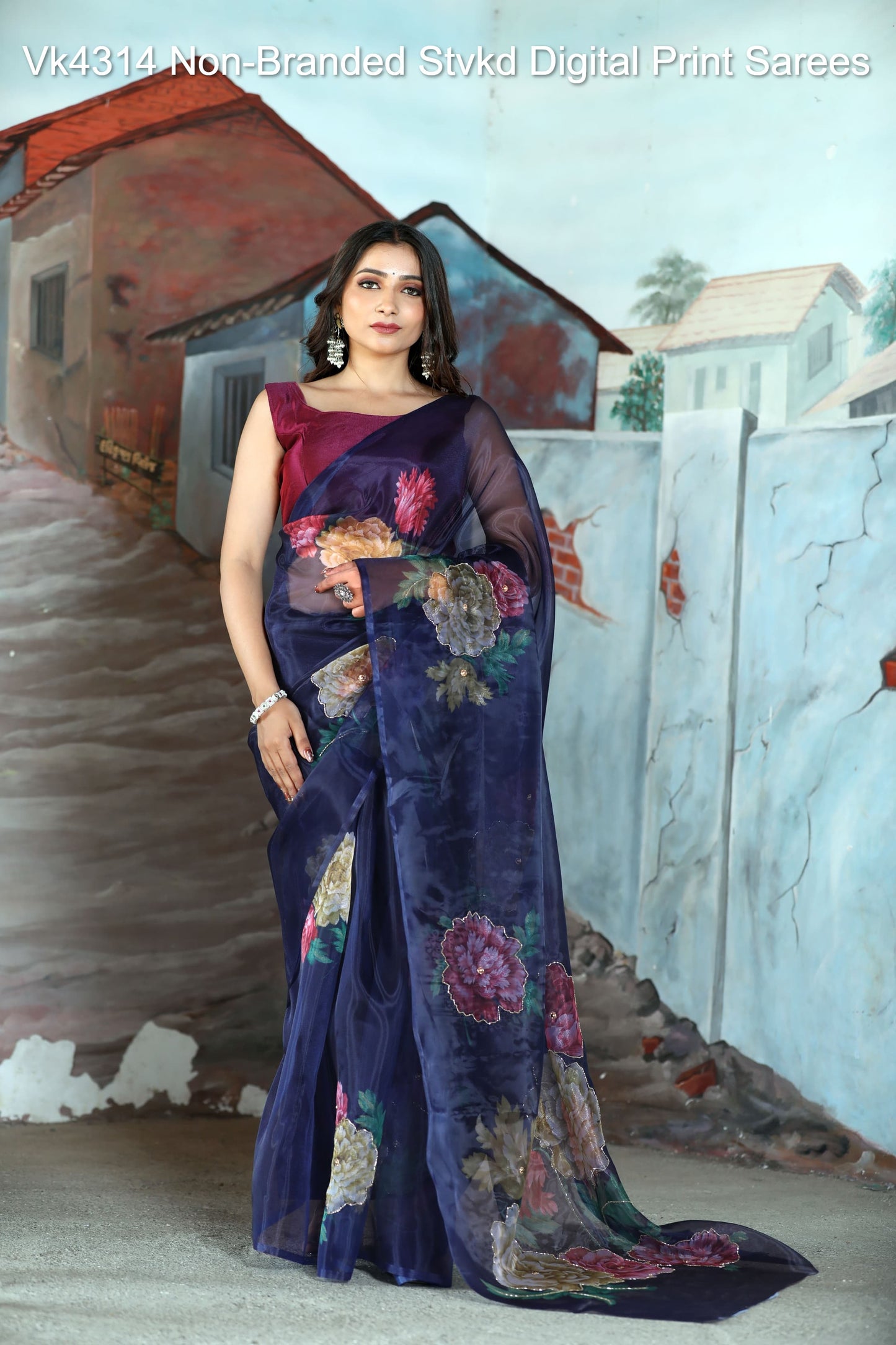 Vk4314 Non-Branded Stvkd Digital Print Sarees