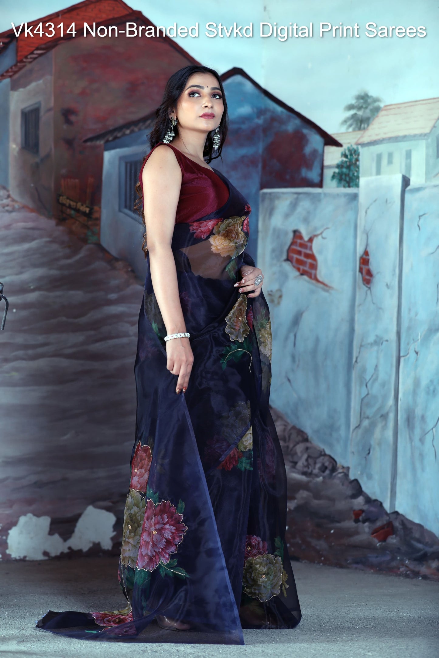 Vk4314 Non-Branded Stvkd Digital Print Sarees