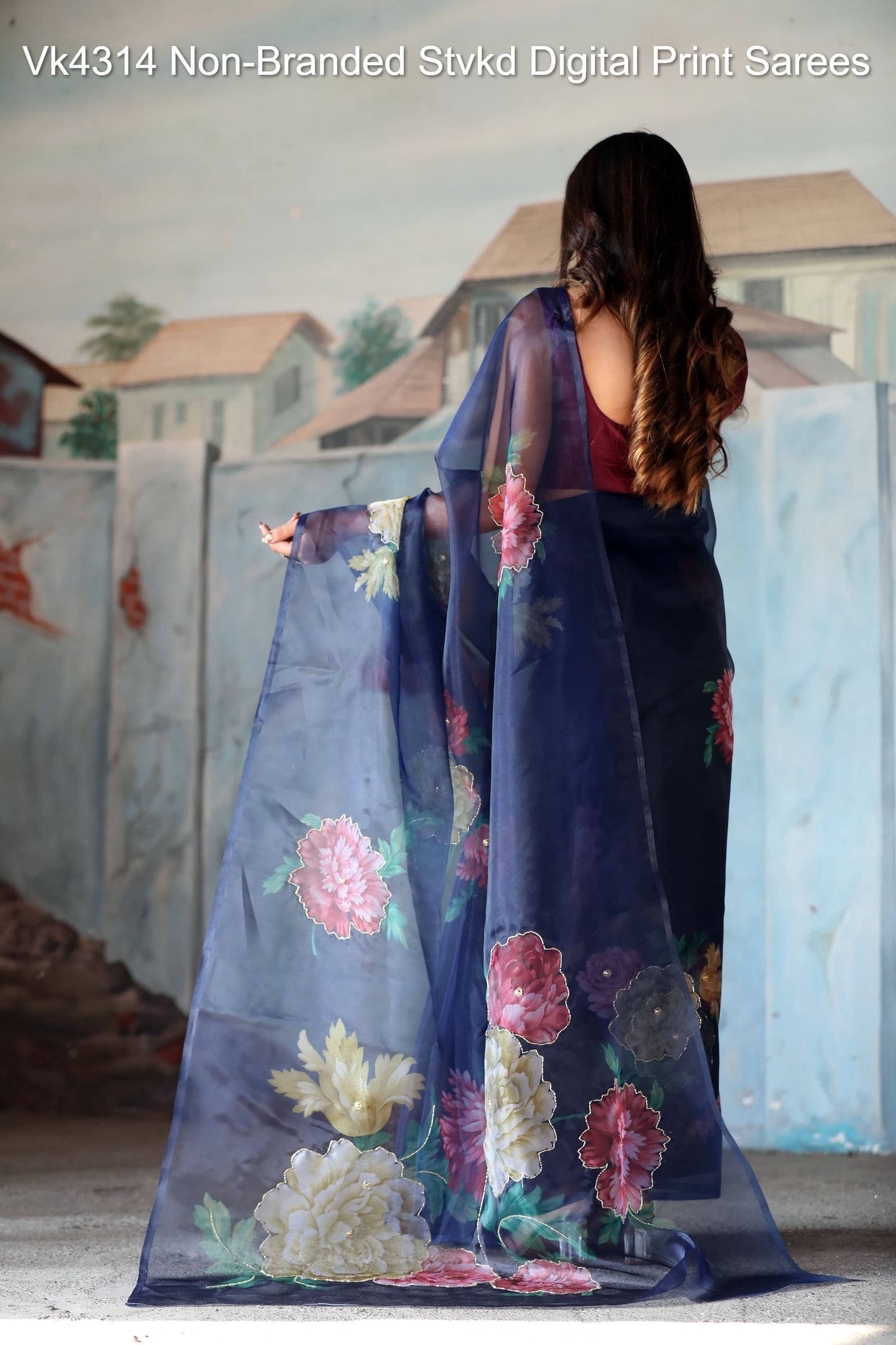 Vk4314 Non-Branded Stvkd Digital Print Sarees