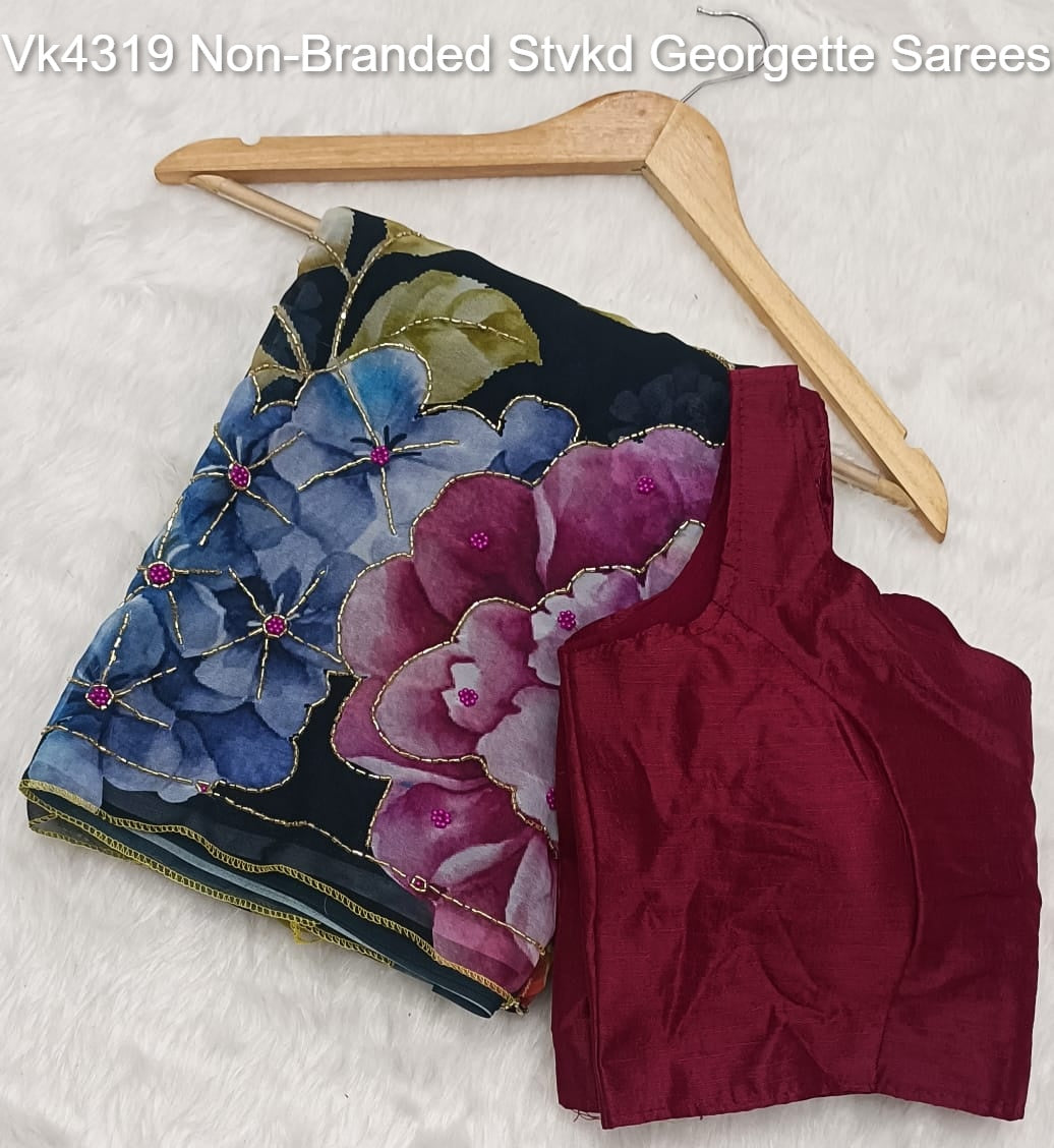Vk4319 Non-Branded Stvkd Georgette Sarees