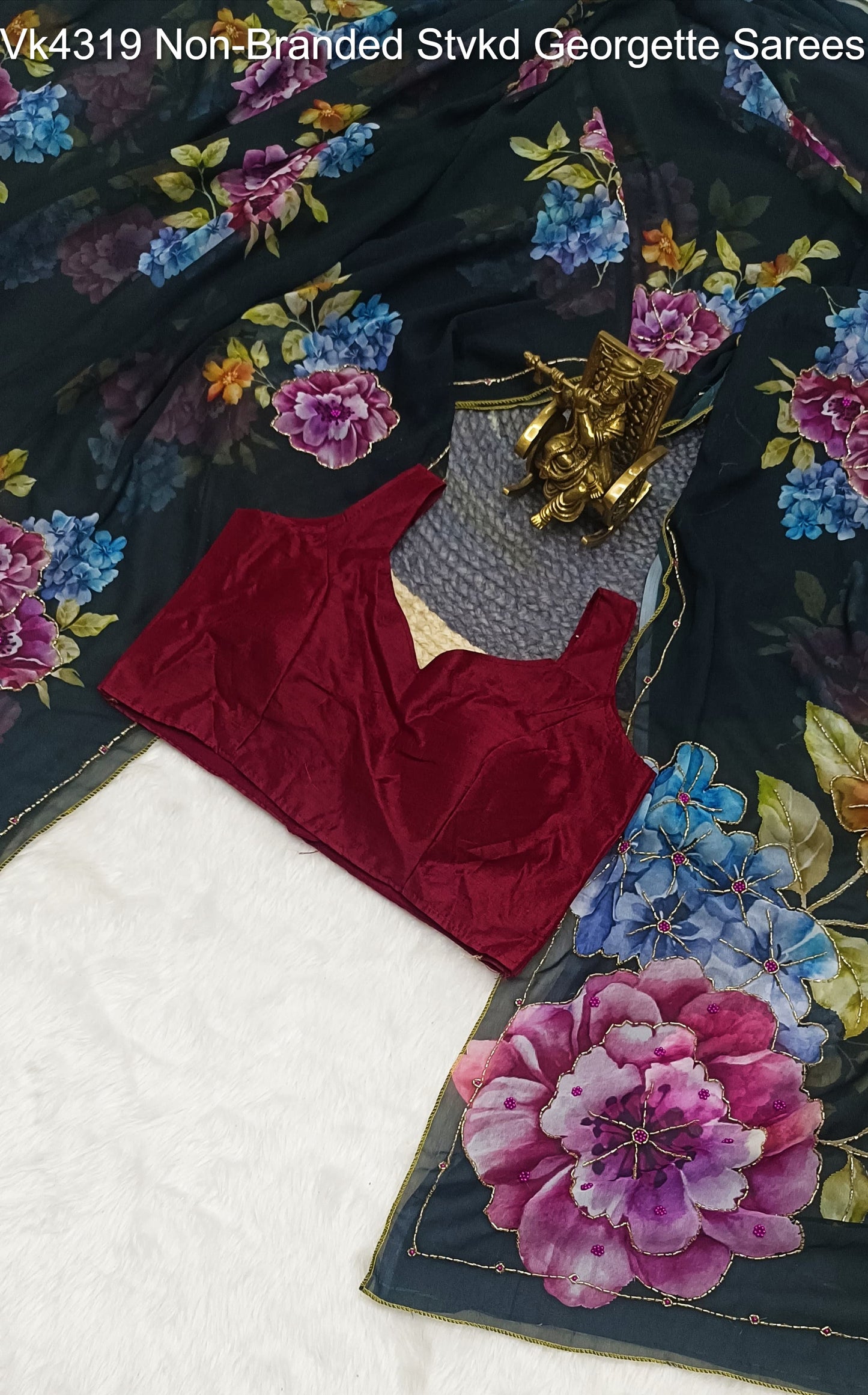 Vk4319 Non-Branded Stvkd Georgette Sarees