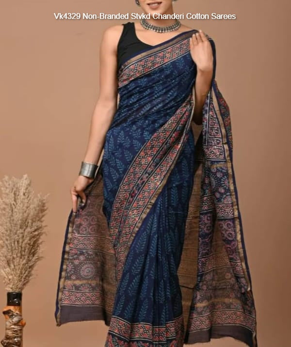 Vk4329 Non-Branded Stvkd Chanderi Cotton Sarees