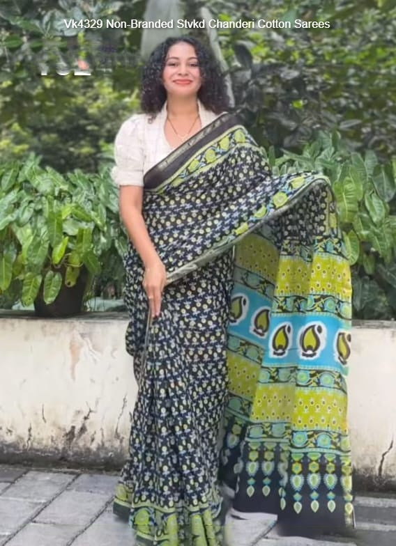 Vk4329 Non-Branded Stvkd Chanderi Cotton Sarees