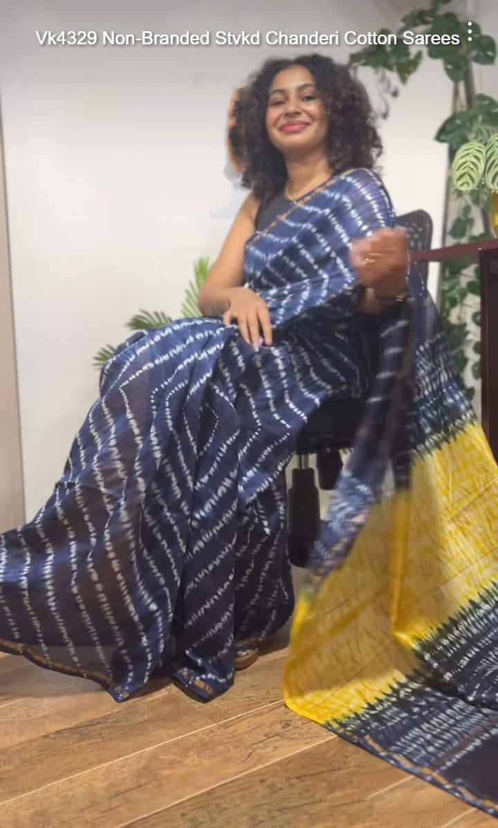 Vk4329 Non-Branded Stvkd Chanderi Cotton Sarees