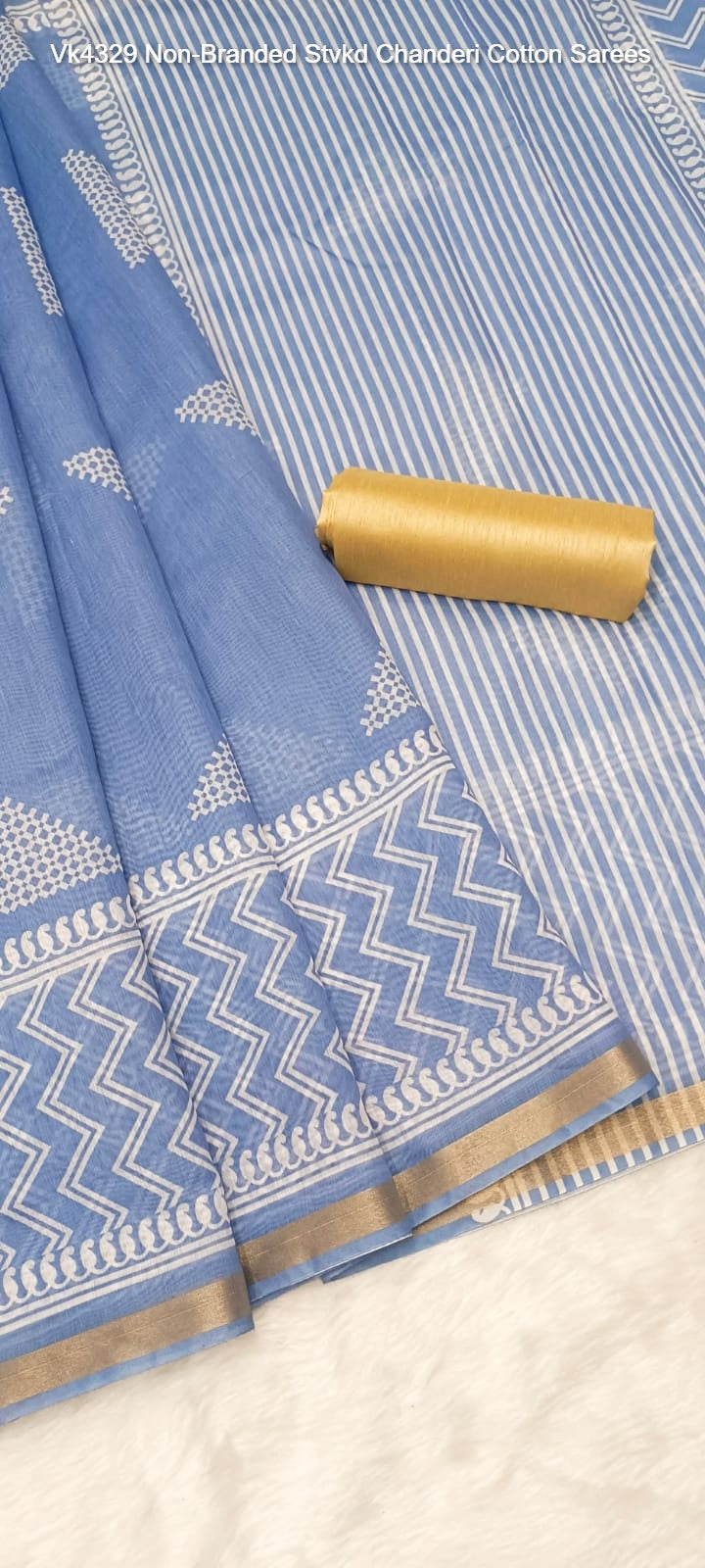 Vk4329 Non-Branded Stvkd Chanderi Cotton Sarees