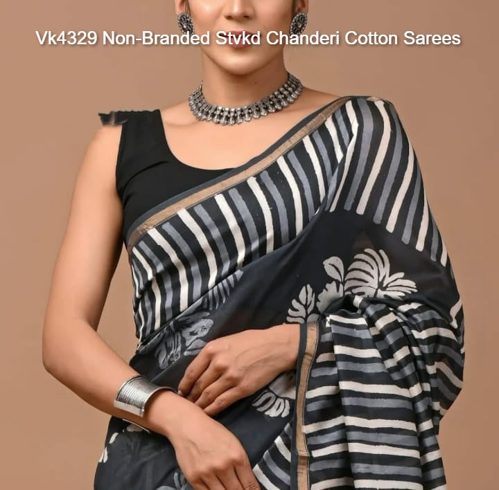 Vk4329 Non-Branded Stvkd Chanderi Cotton Sarees