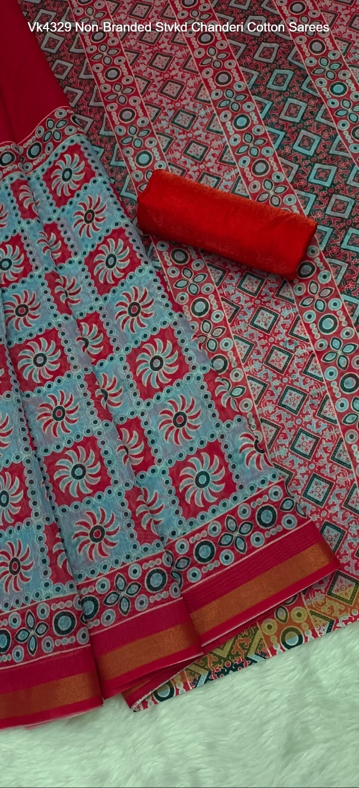 Vk4329 Non-Branded Stvkd Chanderi Cotton Sarees