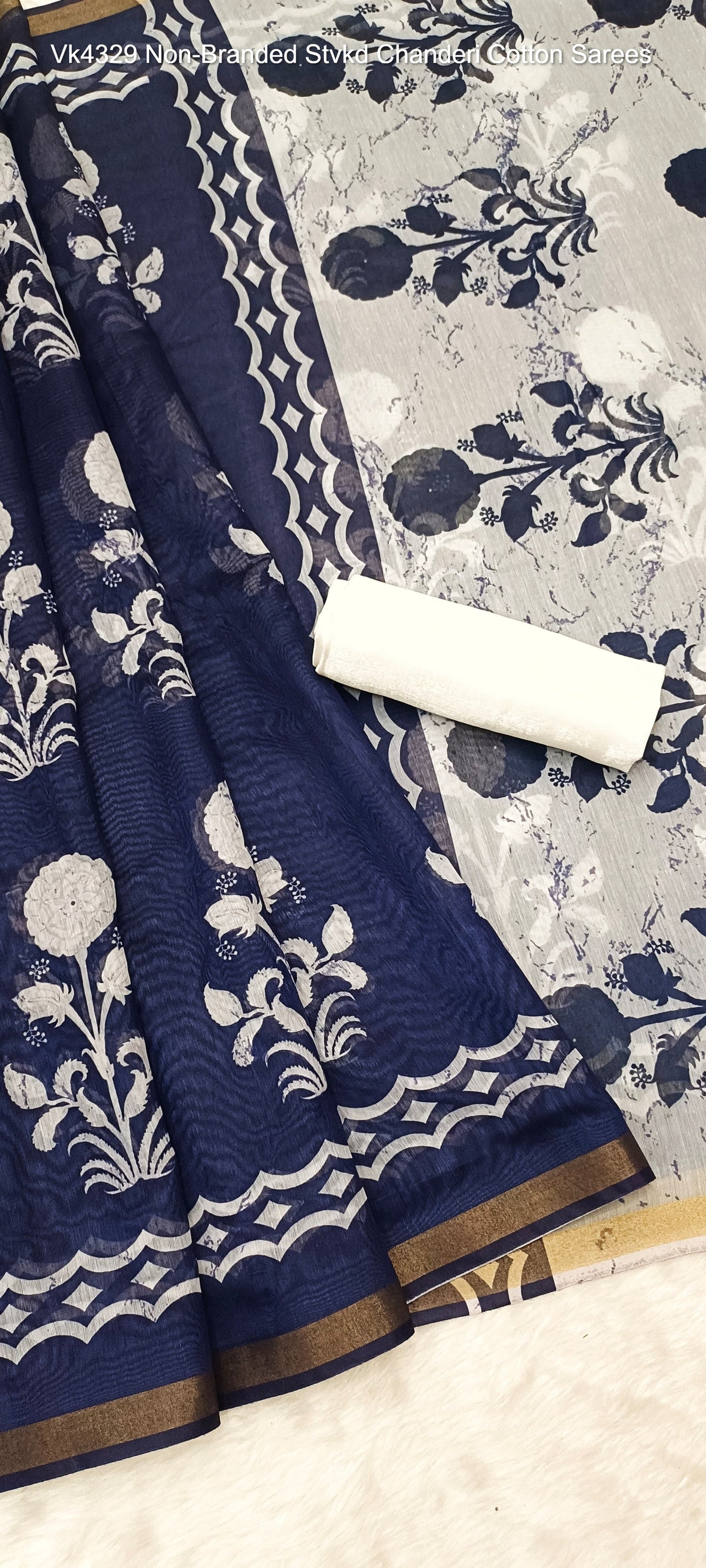 Vk4329 Non-Branded Stvkd Chanderi Cotton Sarees