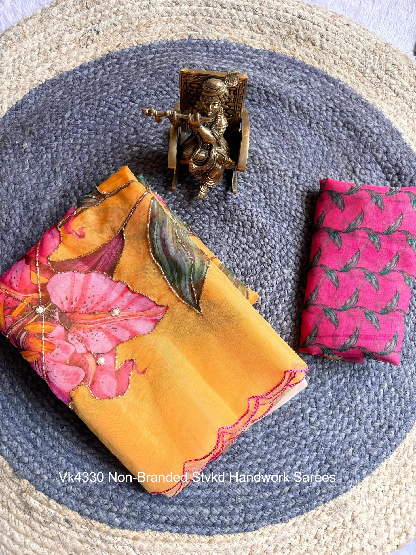 Vk4330 Non-Branded Stvkd Handwork Sarees