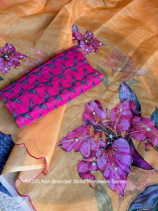 Vk4330 Non-Branded Stvkd Handwork Sarees