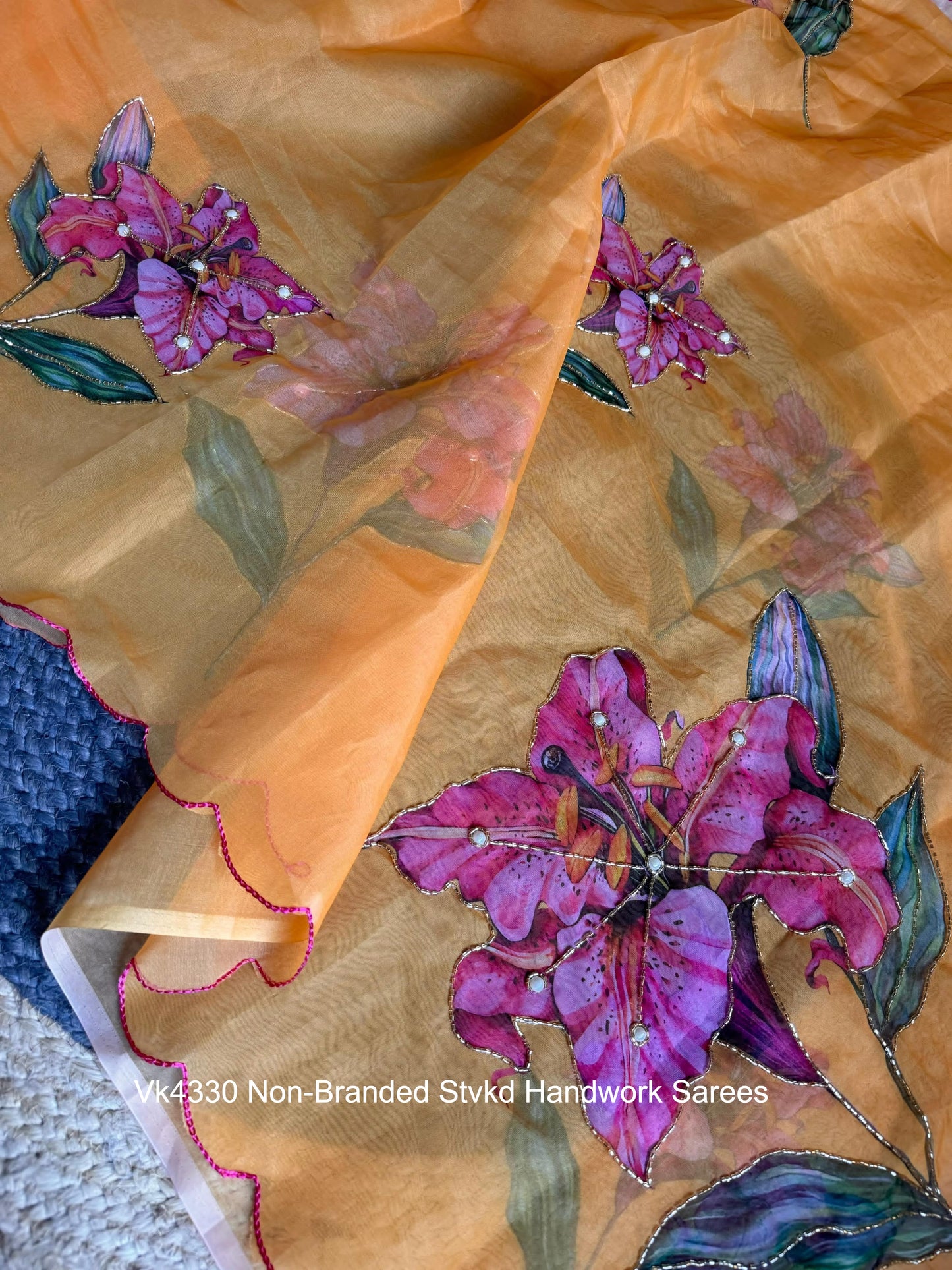 Vk4330 Non-Branded Stvkd Handwork Sarees