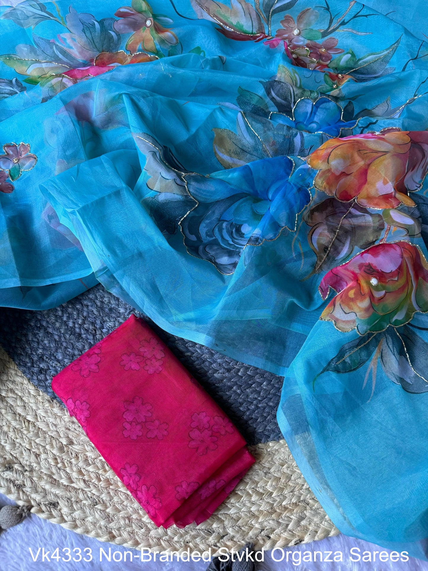 Vk4333 Non-Branded Stvkd Organza Sarees