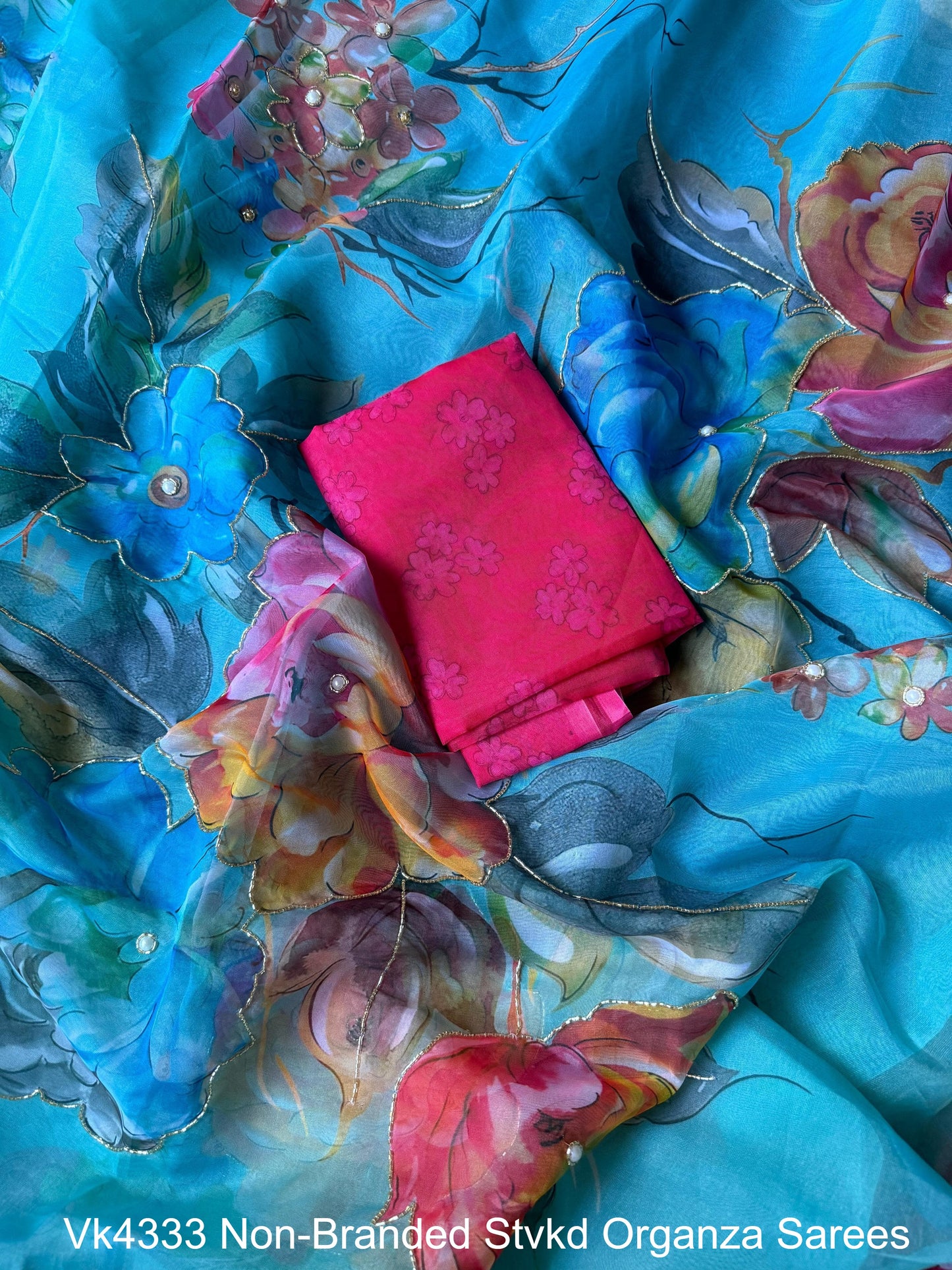 Vk4333 Non-Branded Stvkd Organza Sarees