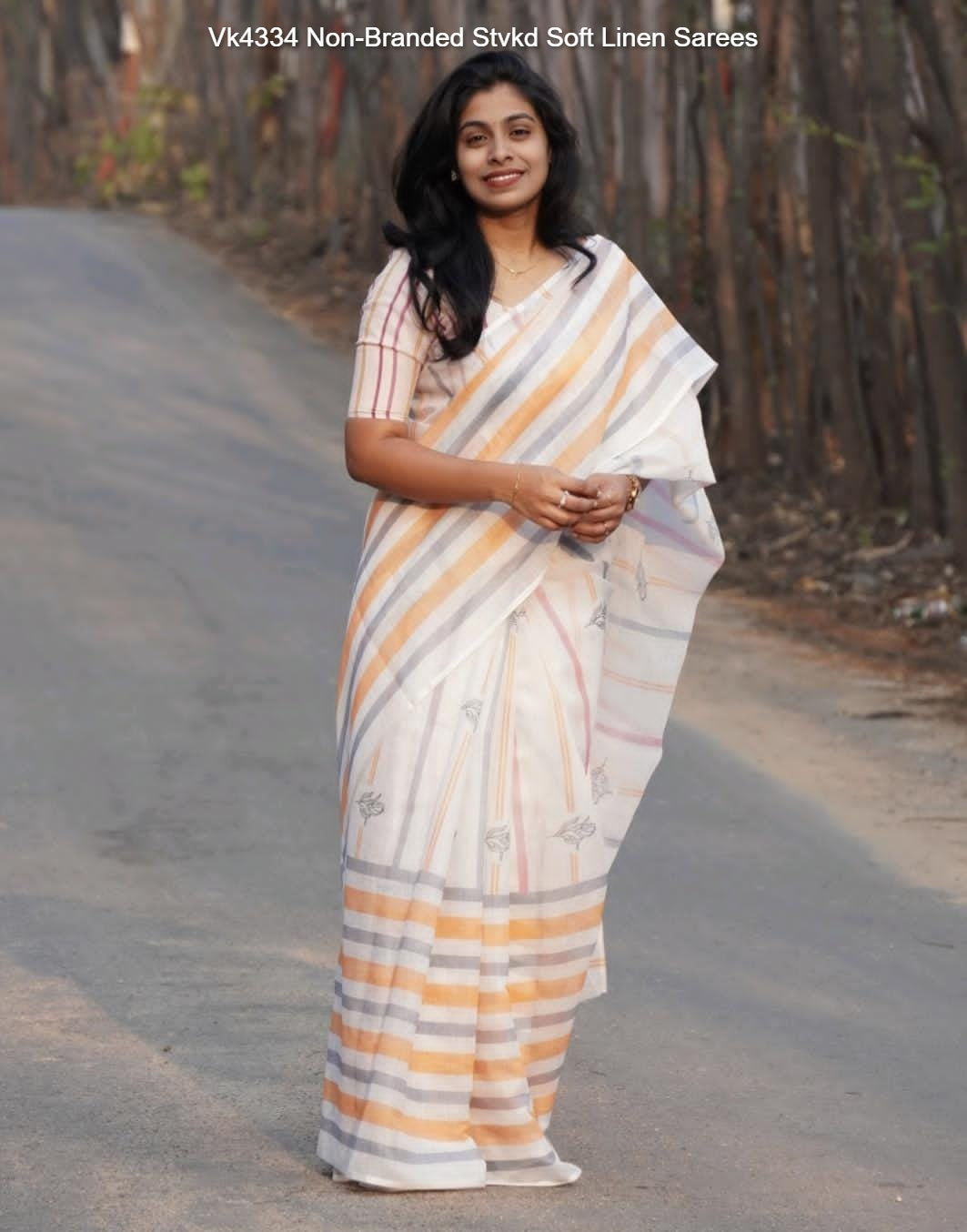 Vk4334 Non-Branded Stvkd Soft Linen Sarees