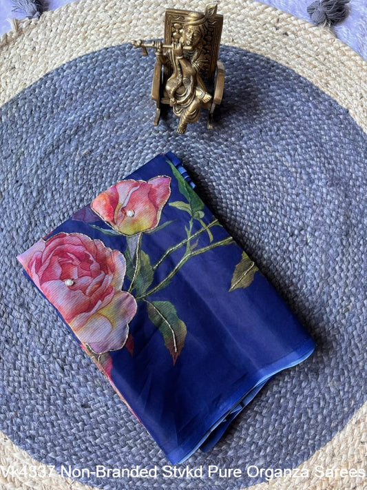 Vk4337 Non-Branded Stvkd Pure Organza Sarees