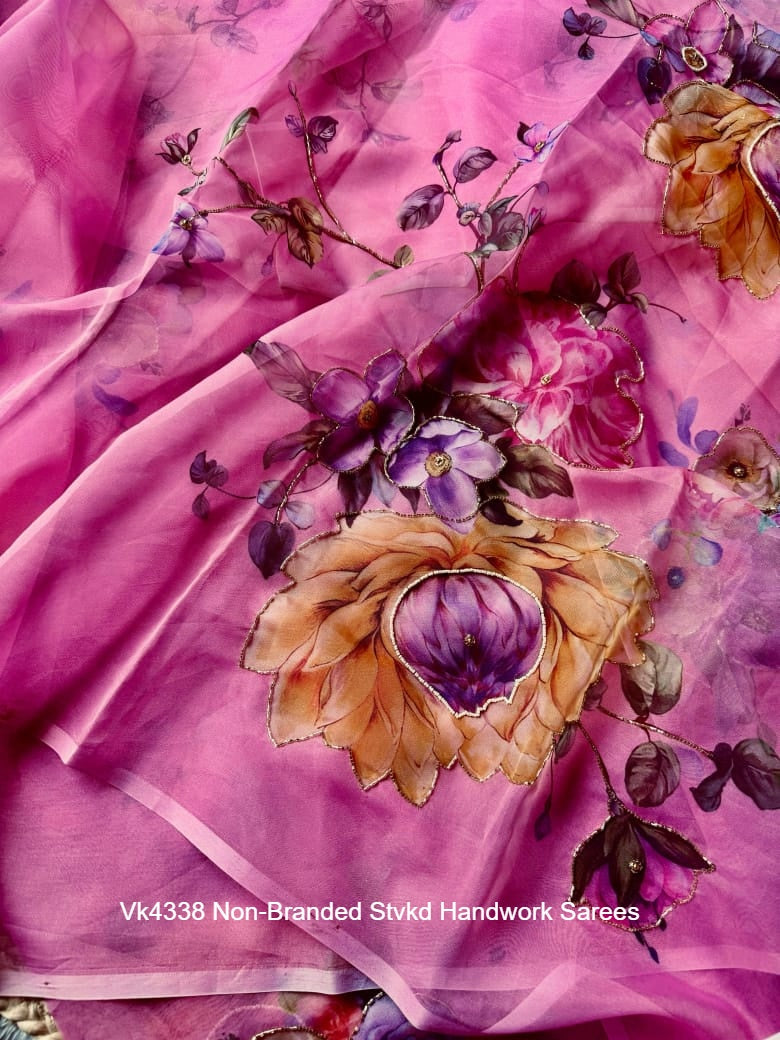 Vk4338 Non-Branded Stvkd Handwork Sarees