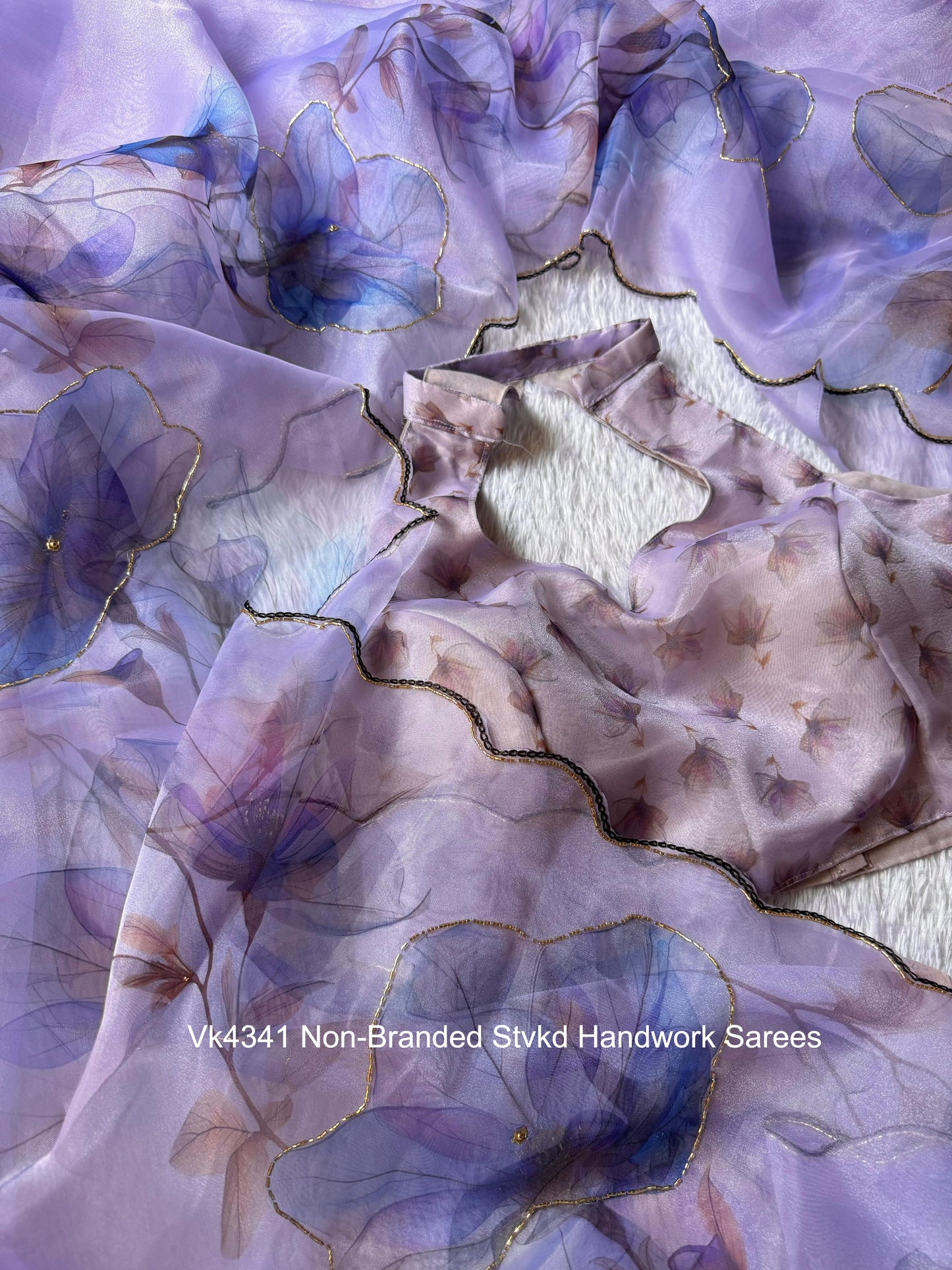 Vk4341 Non-Branded Stvkd Handwork Sarees