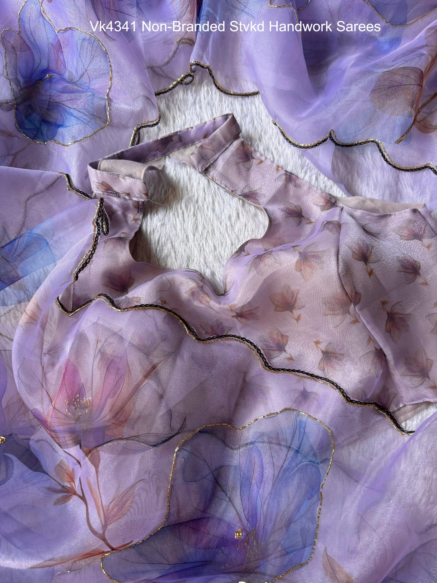 Vk4341 Non-Branded Stvkd Handwork Sarees