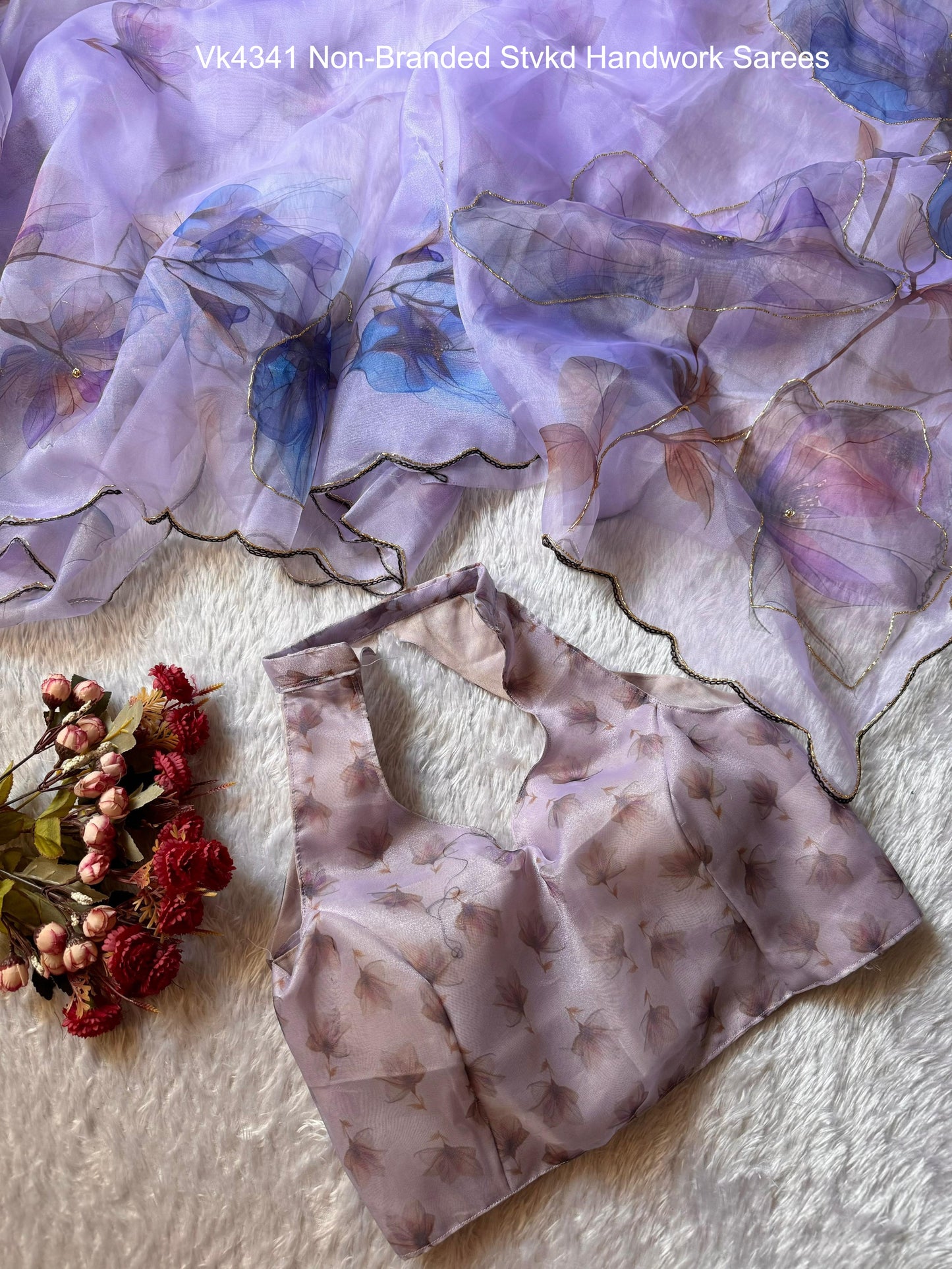 Vk4341 Non-Branded Stvkd Handwork Sarees