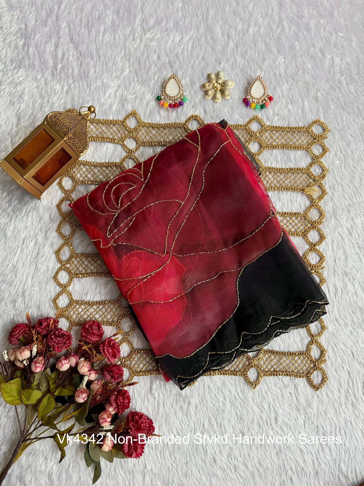 Vk4342 Non-Branded Stvkd Handwork Sarees