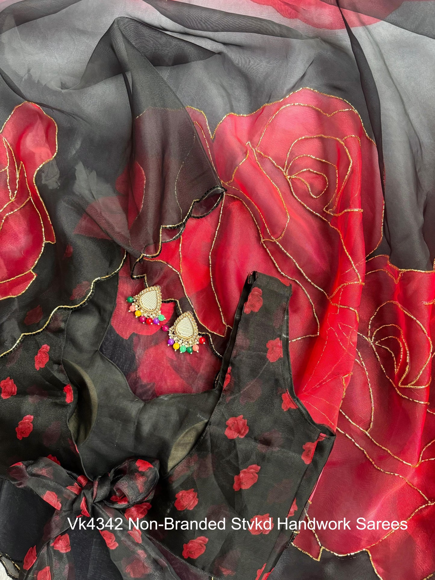 Vk4342 Non-Branded Stvkd Handwork Sarees