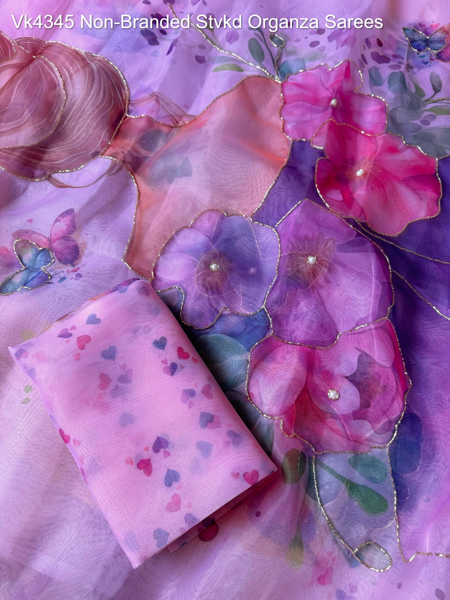 Vk4345 Non-Branded Stvkd Organza Sarees