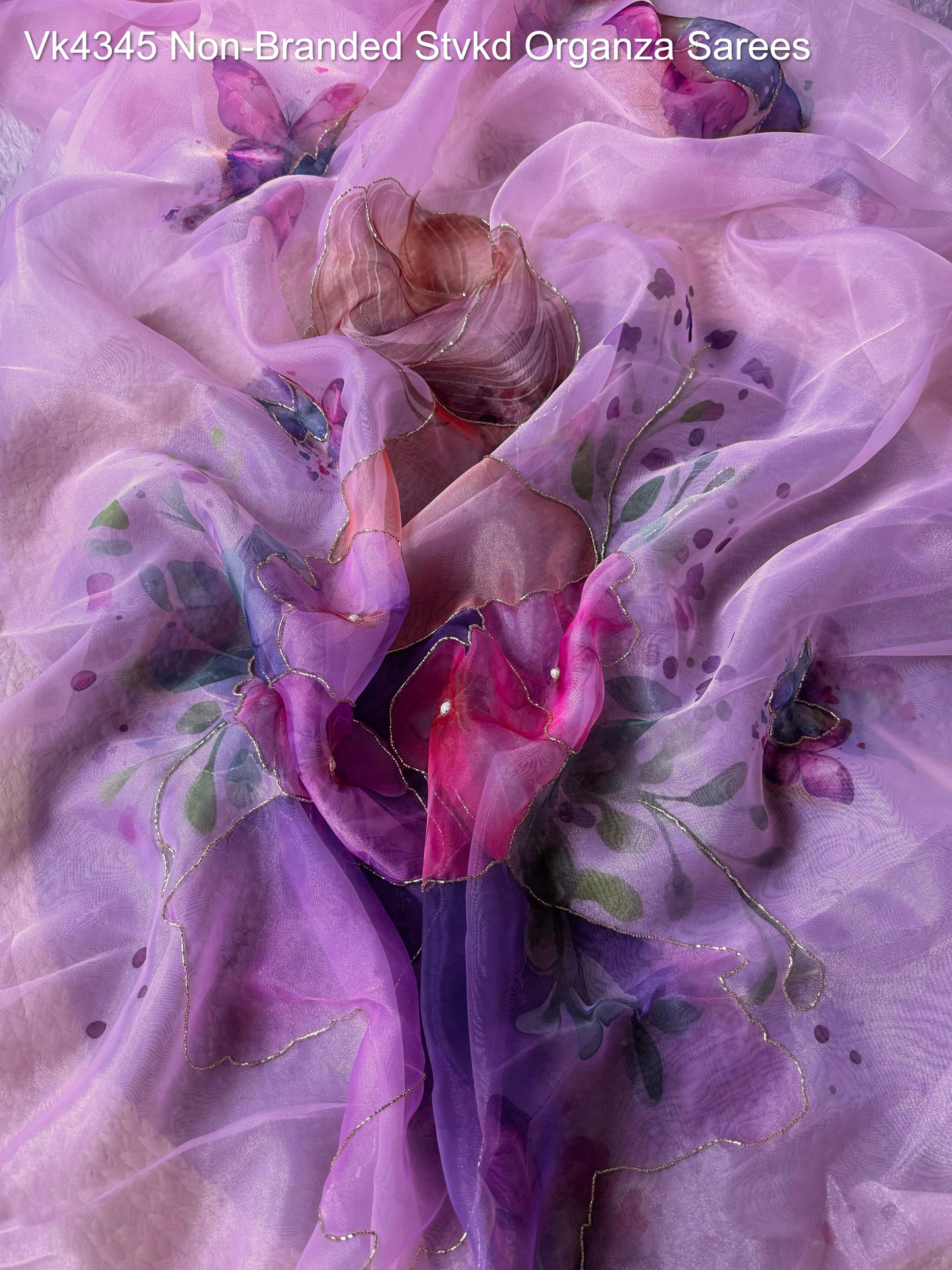 Vk4345 Non-Branded Stvkd Organza Sarees