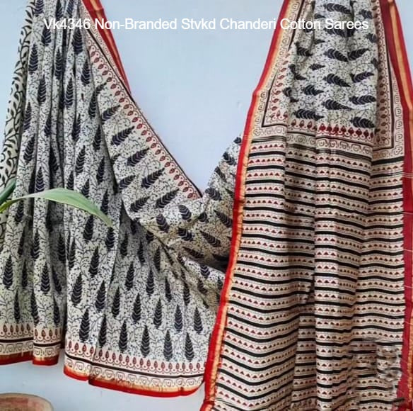 Vk4346 Non-Branded Stvkd Chanderi Cotton Sarees