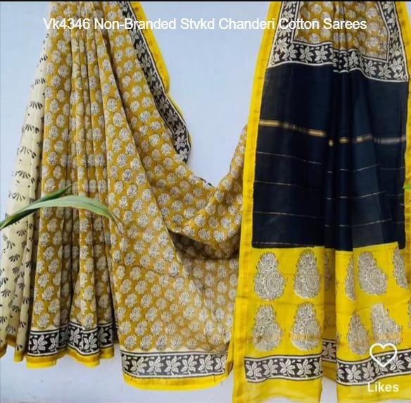 Vk4346 Non-Branded Stvkd Chanderi Cotton Sarees