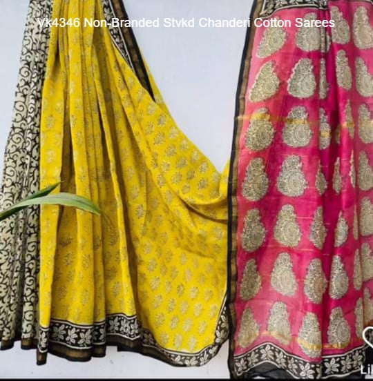 Vk4346 Non-Branded Stvkd Chanderi Cotton Sarees