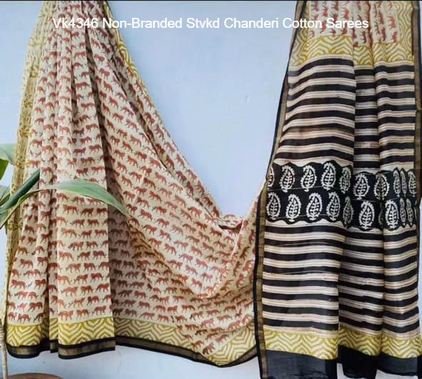 Vk4346 Non-Branded Stvkd Chanderi Cotton Sarees