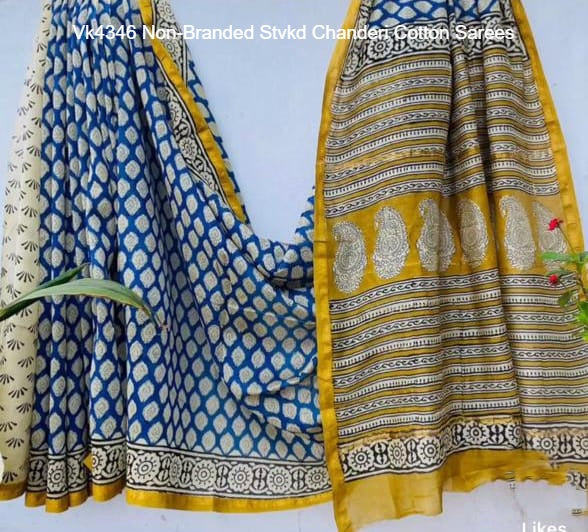 Vk4346 Non-Branded Stvkd Chanderi Cotton Sarees