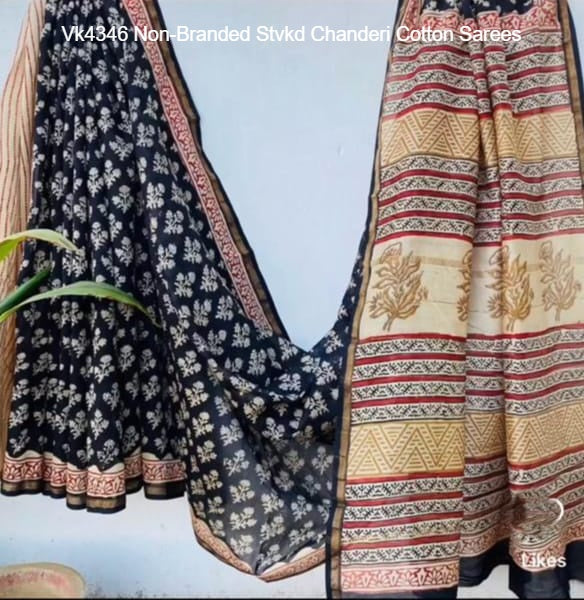 Vk4346 Non-Branded Stvkd Chanderi Cotton Sarees