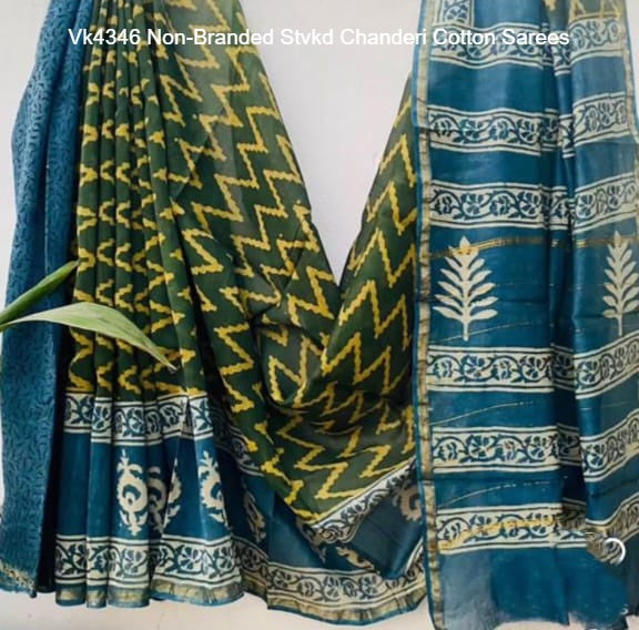 Vk4346 Non-Branded Stvkd Chanderi Cotton Sarees