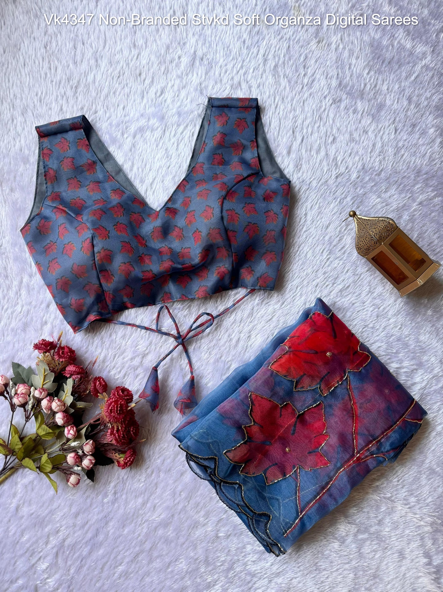 Vk4347 Non-Branded Stvkd Soft Organza Digital Sarees