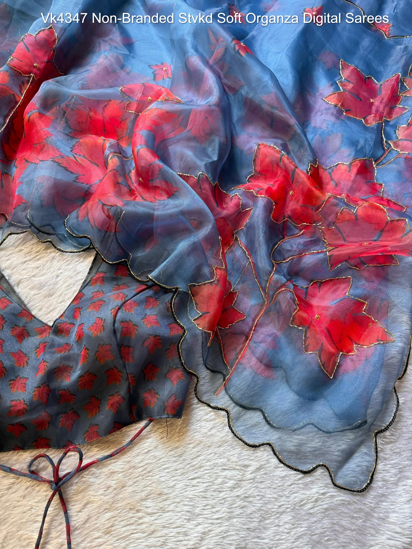 Vk4347 Non-Branded Stvkd Soft Organza Digital Sarees