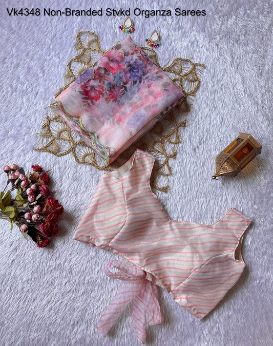 Vk4348 Non-Branded Stvkd Organza Sarees