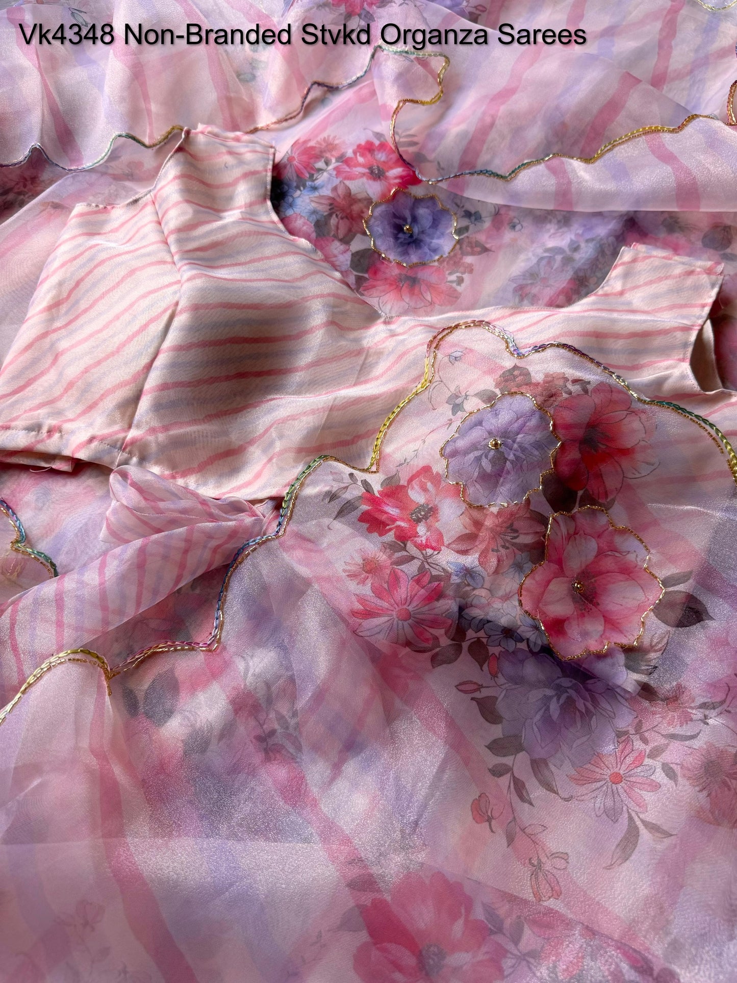 Vk4348 Non-Branded Stvkd Organza Sarees