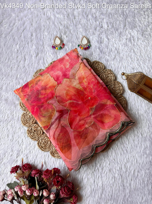 Vk4349 Non-Branded Stvkd Soft Organza Sarees