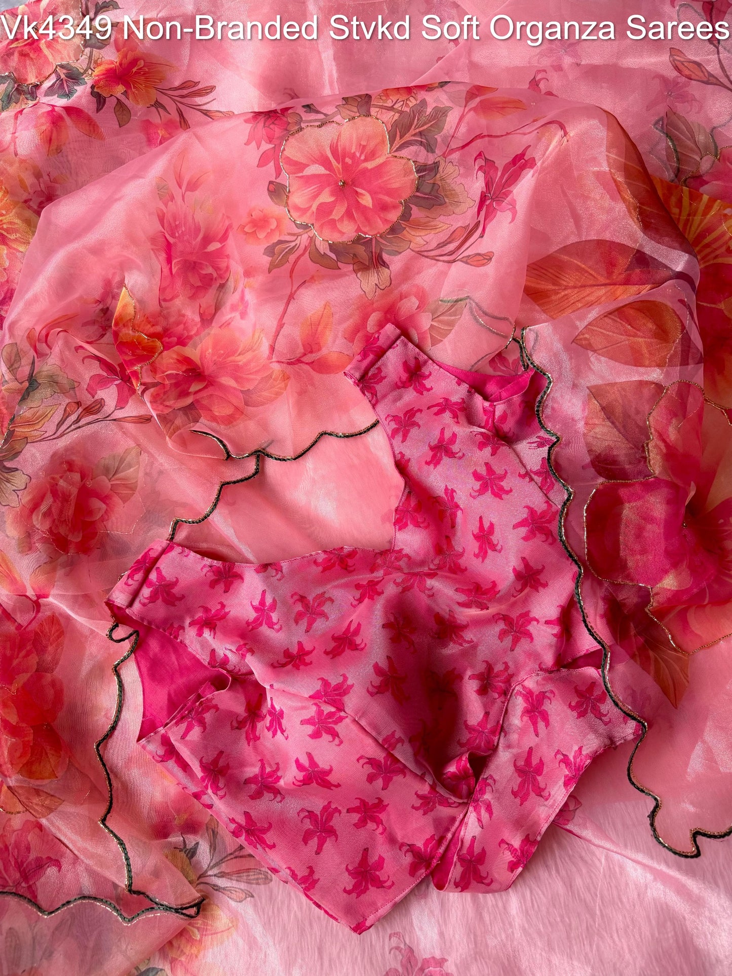 Vk4349 Non-Branded Stvkd Soft Organza Sarees