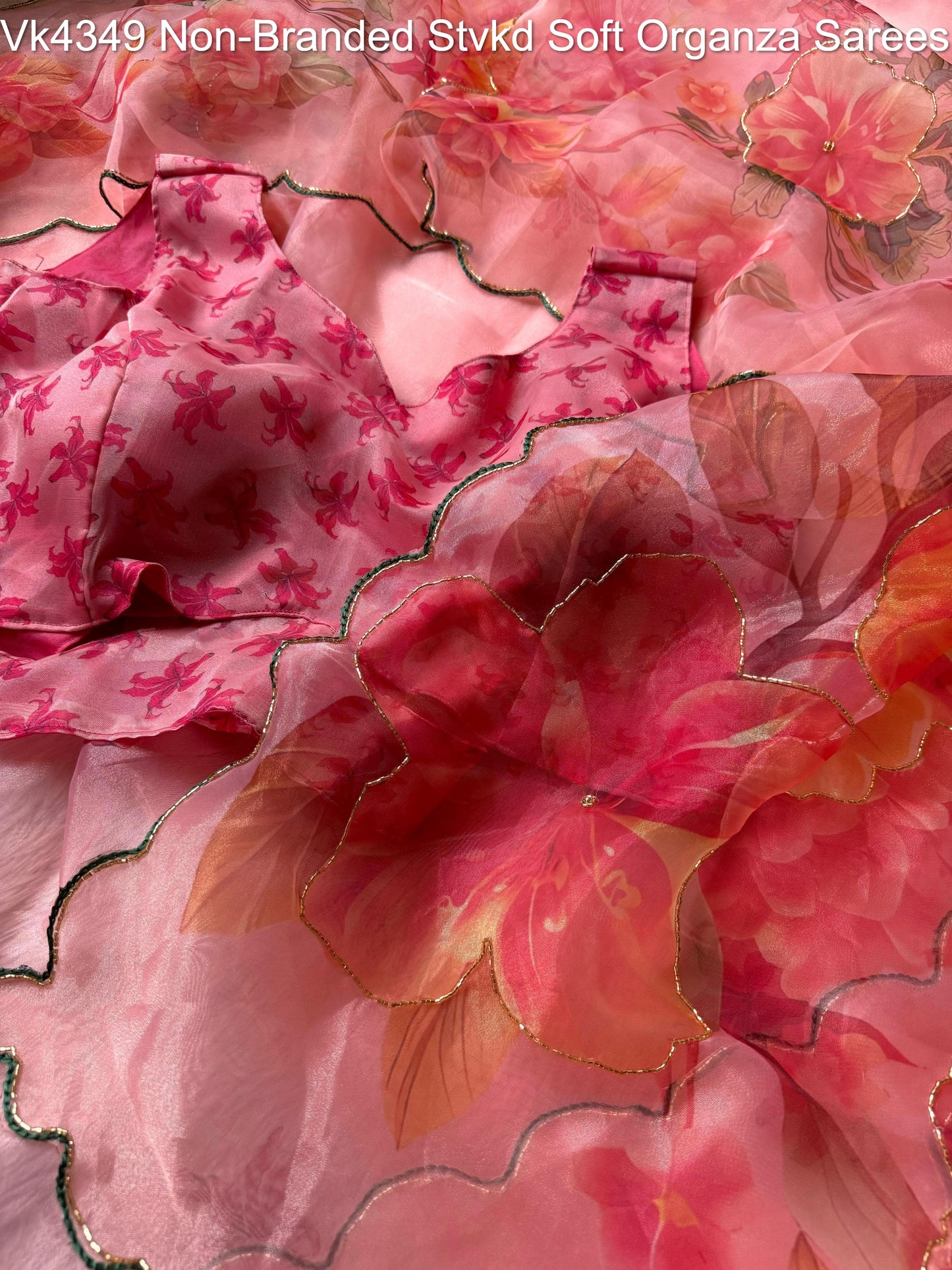 Vk4349 Non-Branded Stvkd Soft Organza Sarees