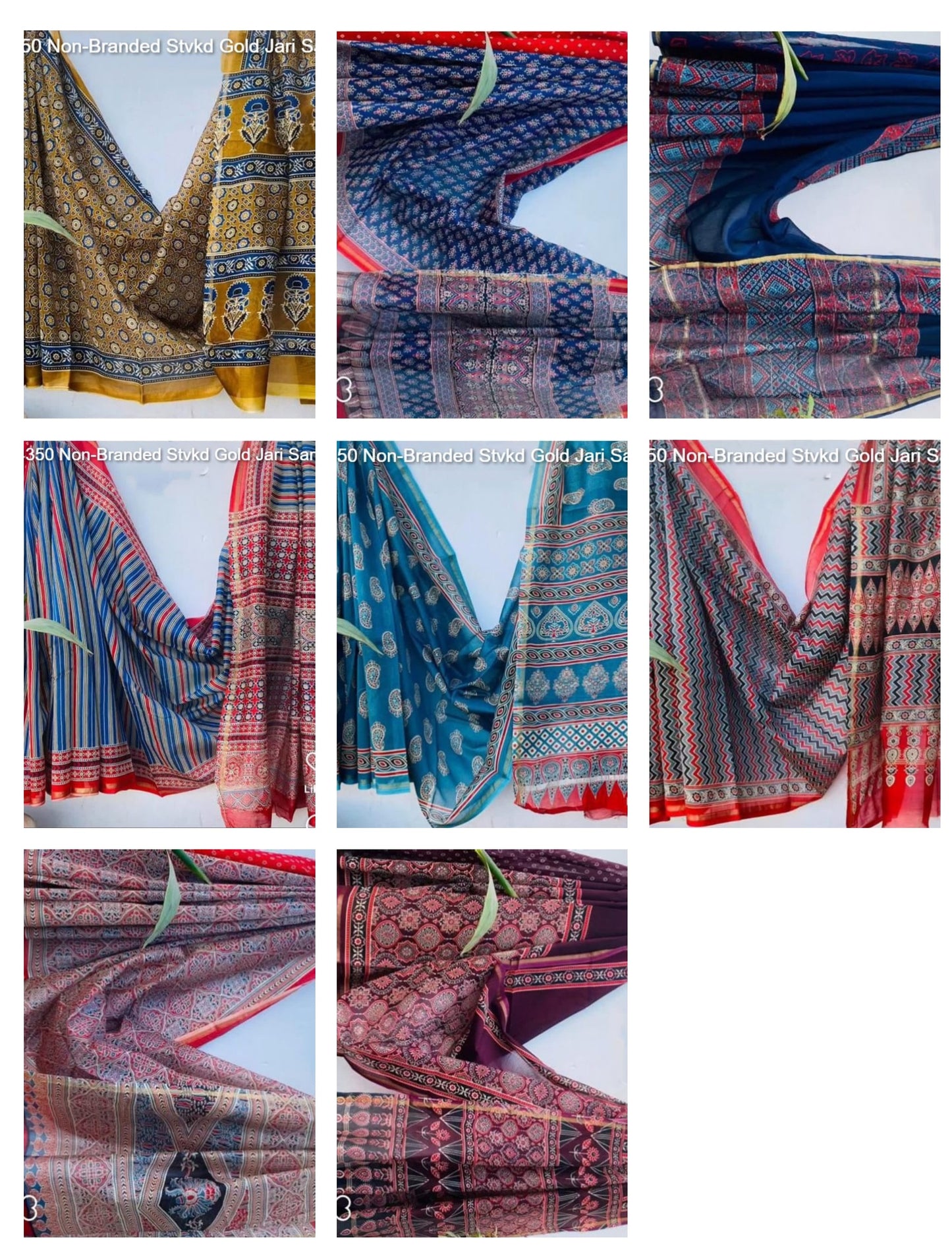 Vk4350 Non-Branded Stvkd Gold Jari Sarees