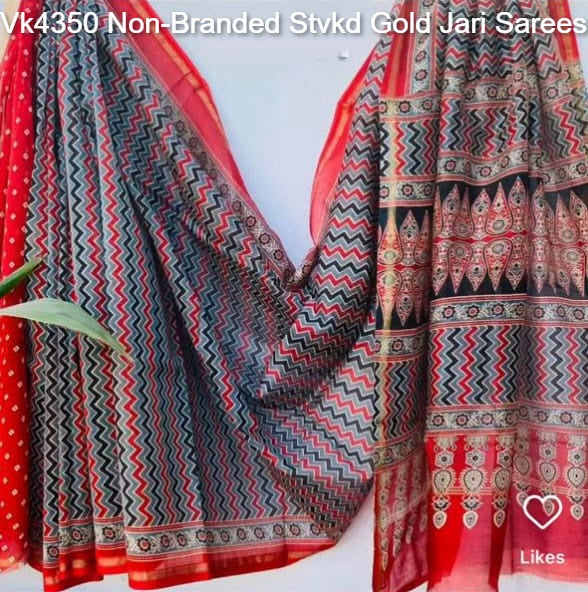 Vk4350 Non-Branded Stvkd Gold Jari Sarees