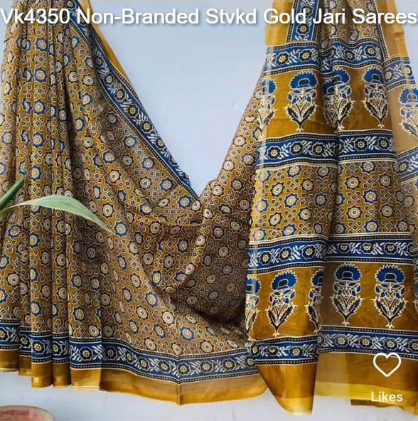 Vk4350 Non-Branded Stvkd Gold Jari Sarees