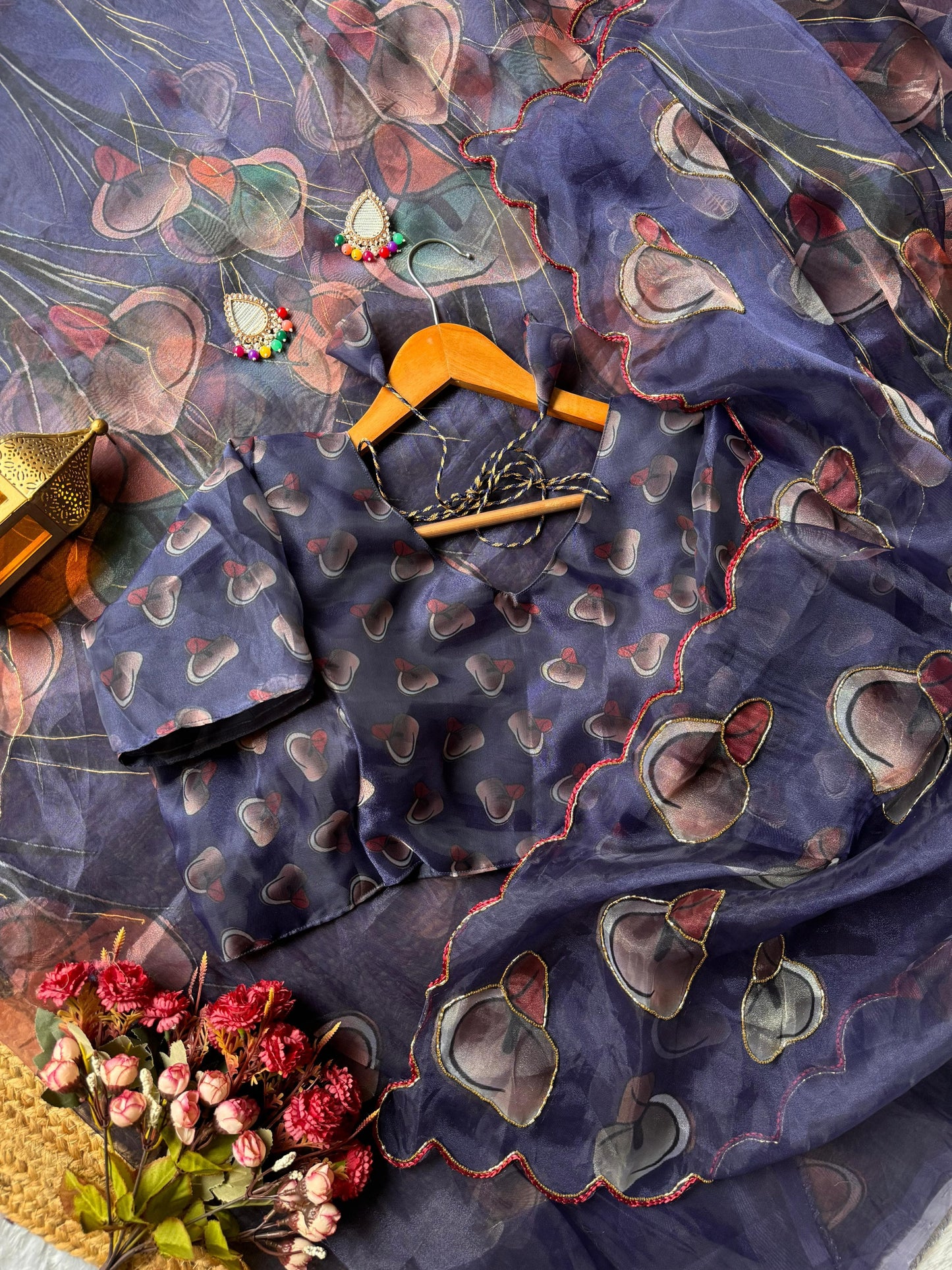 Vk4351 Gray Non-Branded Stvkd Soft Organza Sarees