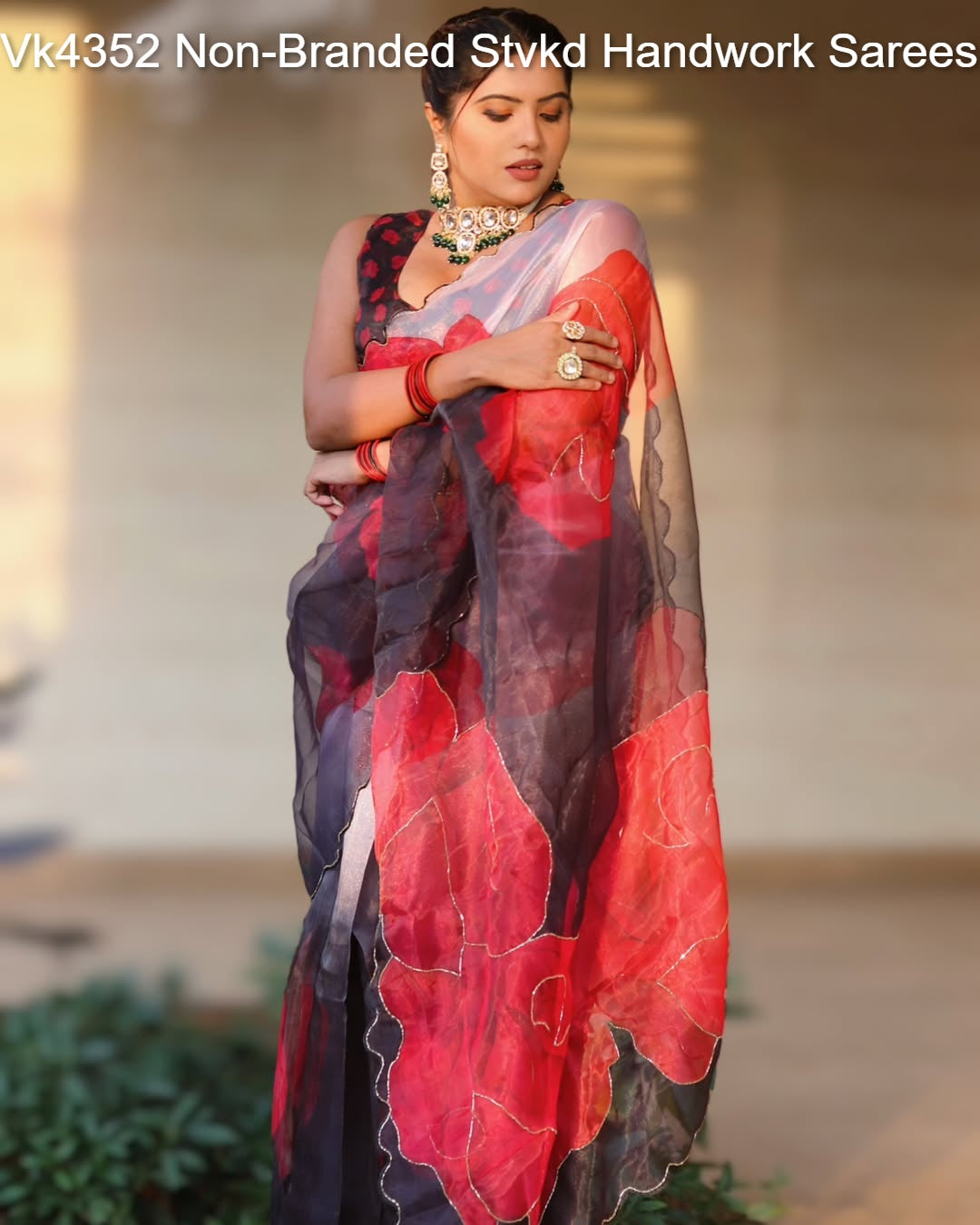 Vk4352 Non-Branded Stvkd Handwork Sarees