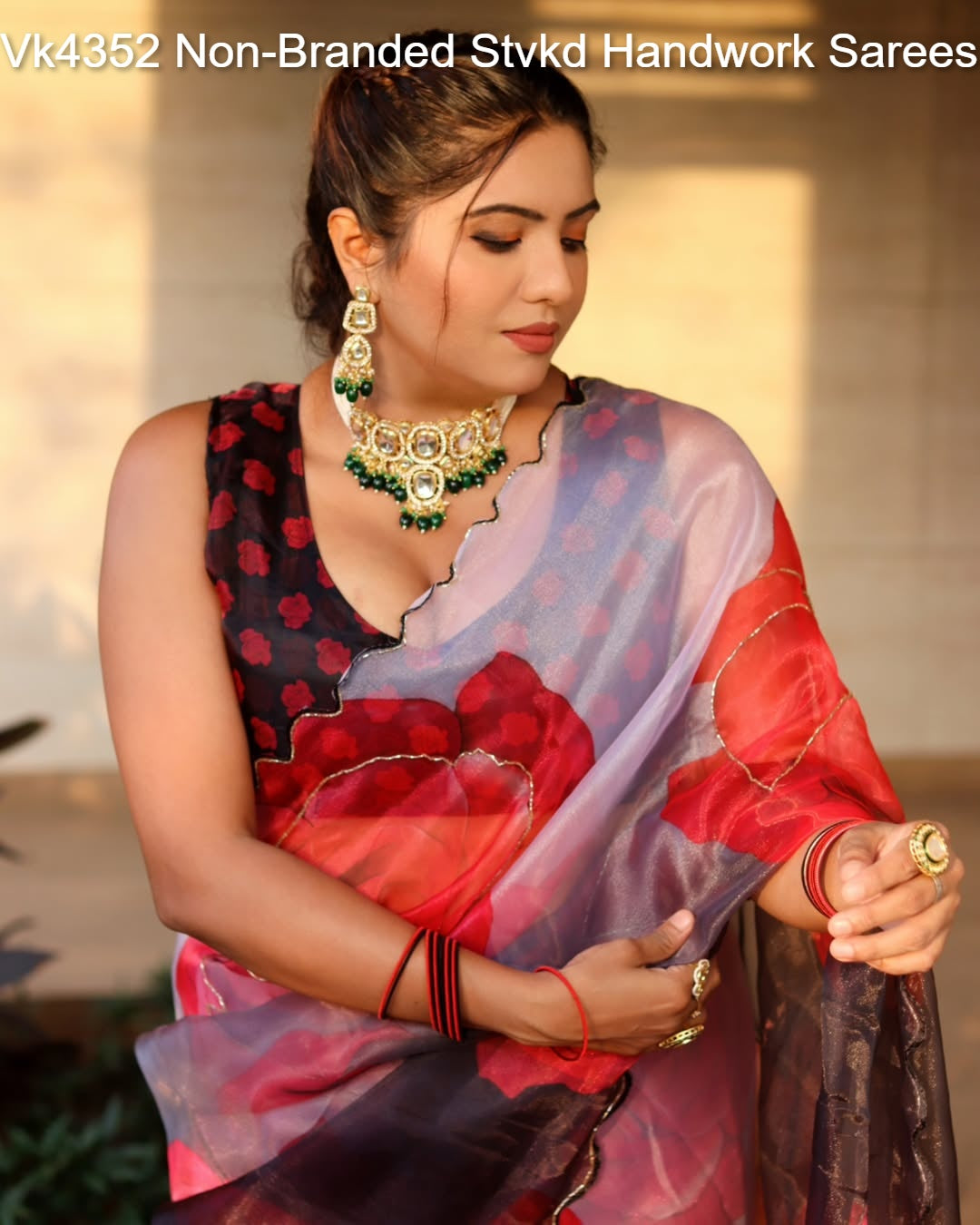 Vk4352 Non-Branded Stvkd Handwork Sarees